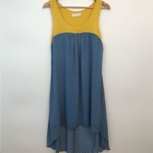 A’Reve Yellow and Blue High Low Flowy Dress